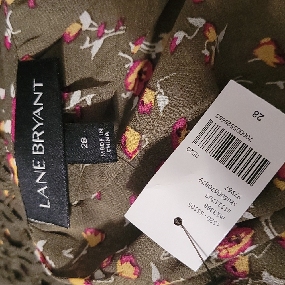 Green floral dress top - Picture 2 of 2